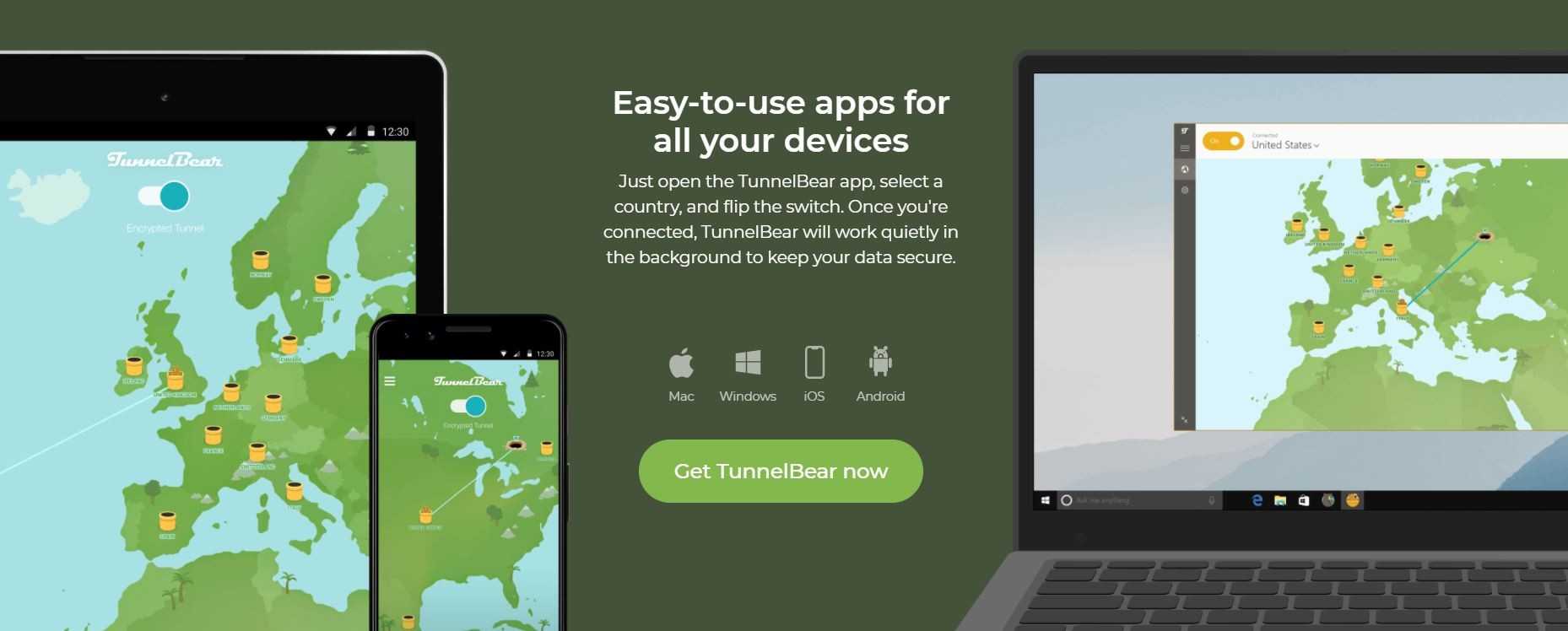 TunnelBear product UI